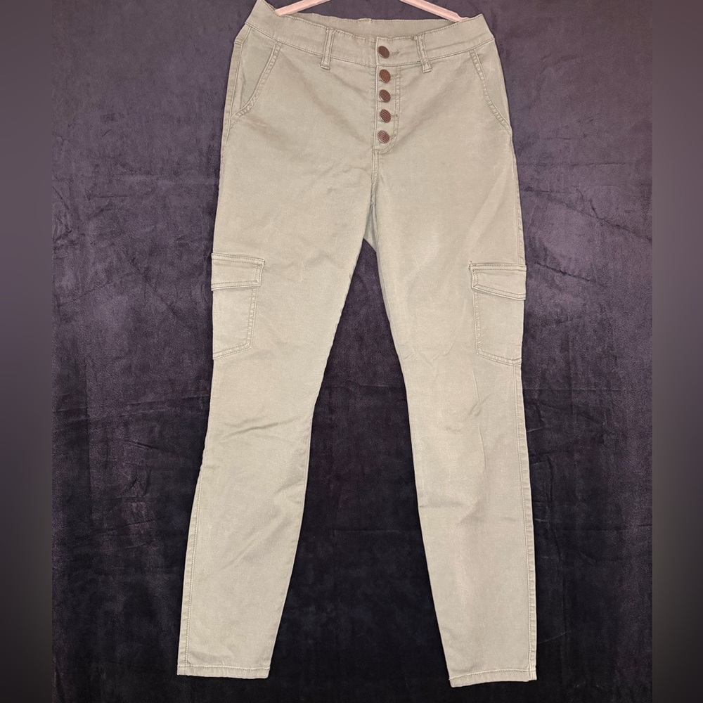 CAbi women’s Sage Green six button fly cargo pants